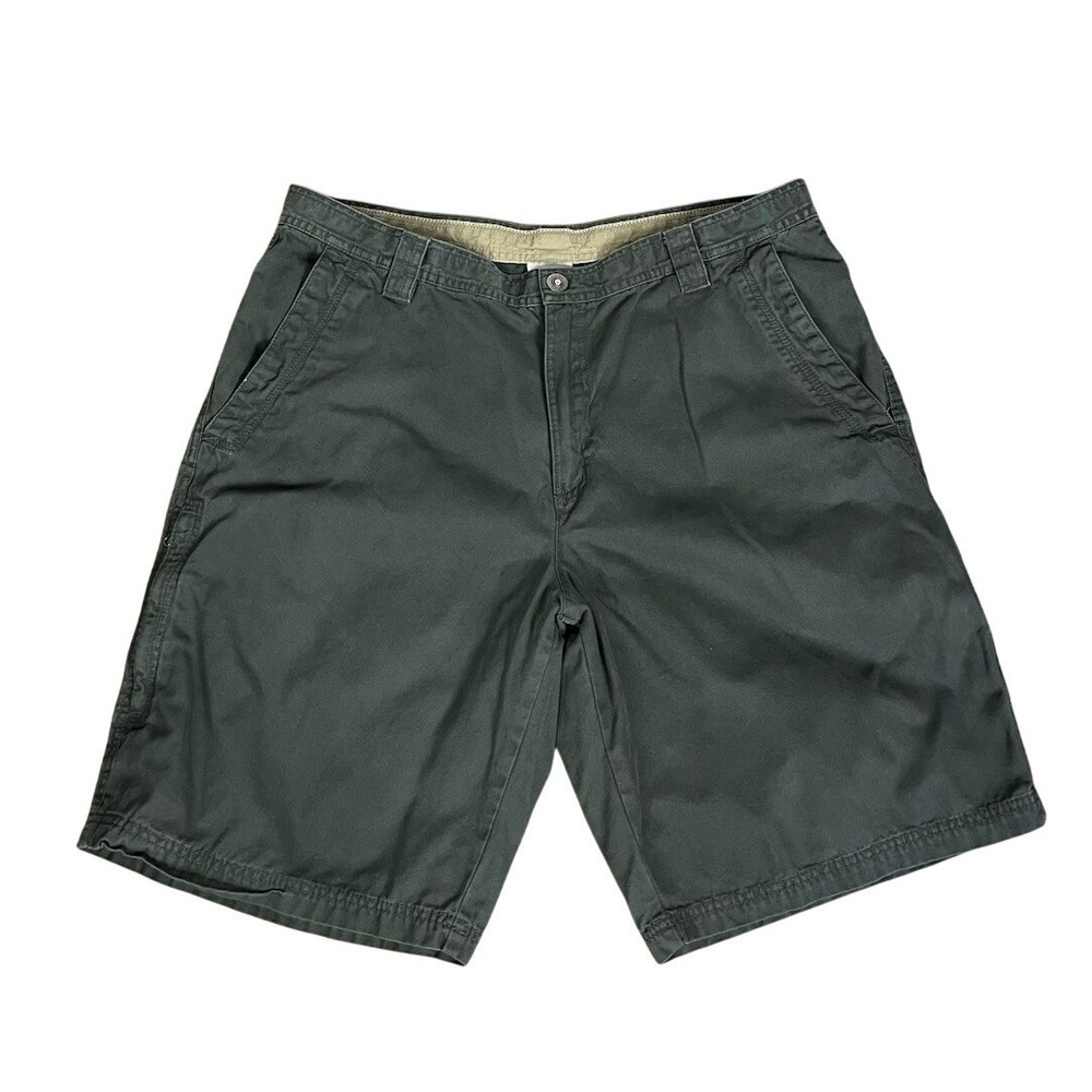 Columbia Omni-Shield Men's Flat Front Canvas Shorts‎ 38x11 Green Outdoor
